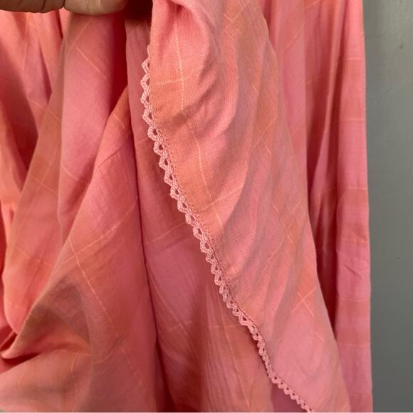 LOVESHACKFANCY Puff Sleeve Maxi Dress feminine  Preppy Pink Plaid Layered XS 0 - Picture 7 of 10